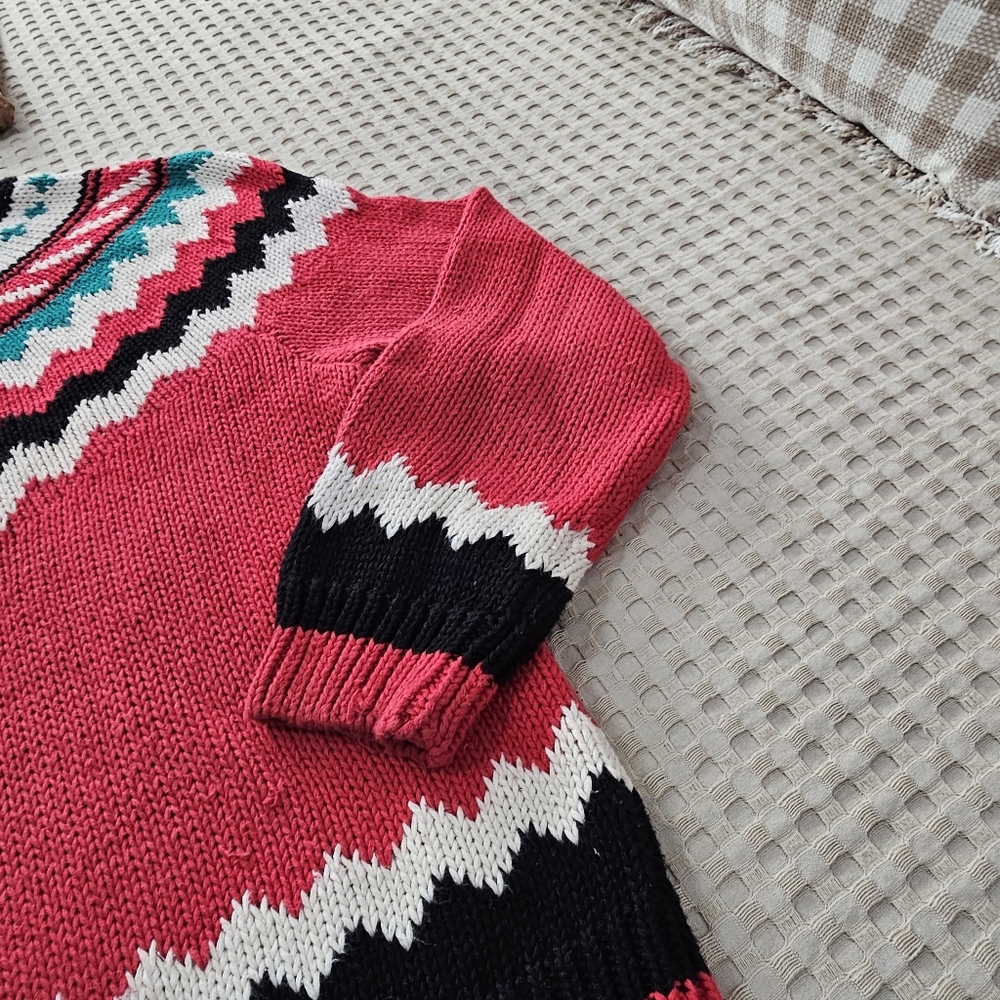 Vinyage Nuovo Industriale Fair Isle Geometric Pattern Sweater Womens Size Medium - Picture 4 of 8